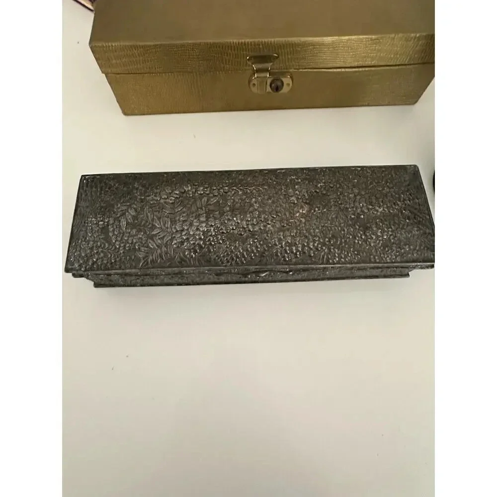 Vintage Fine Jewelry Box Heavy Celluloid box satin silk lined